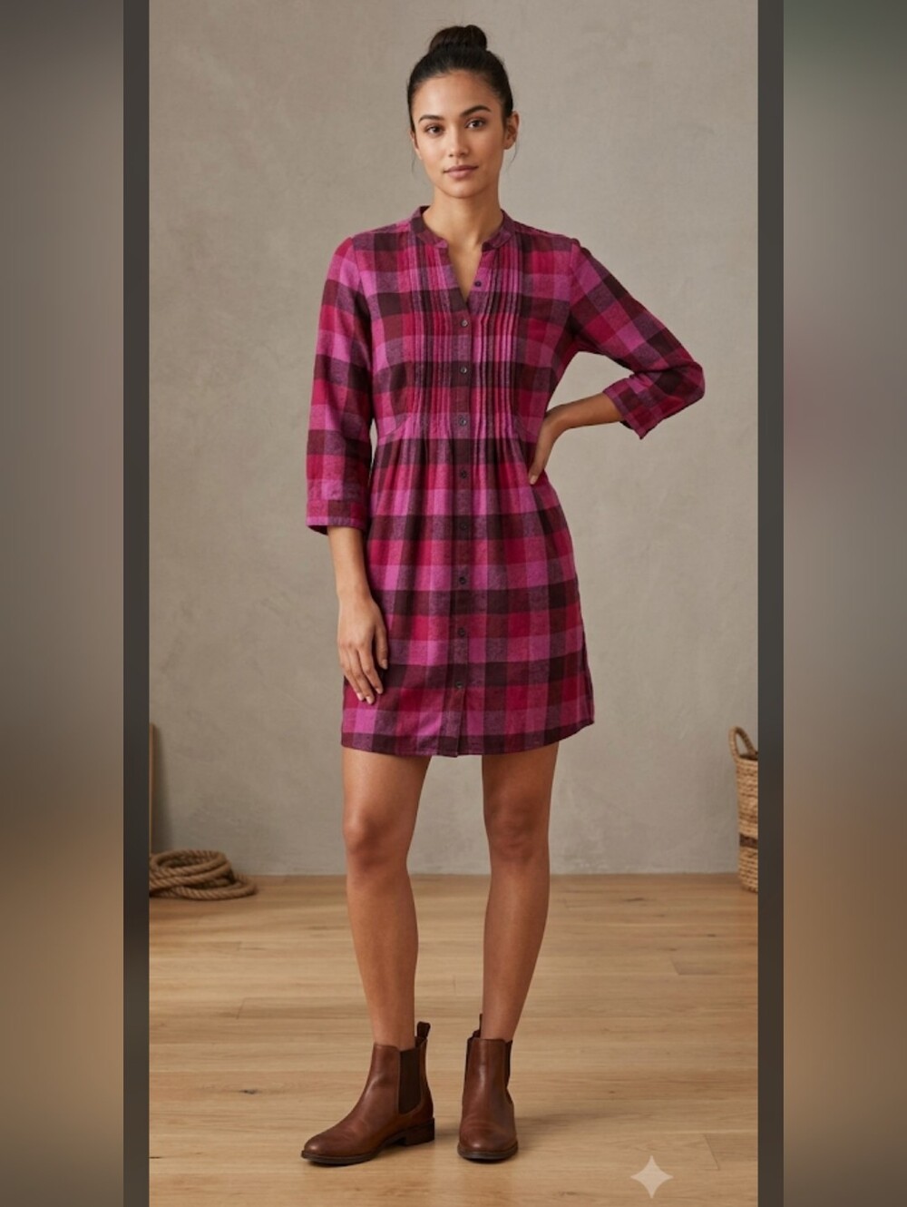 PINK Victoria's Secret Flannel Shirt Dress S 90s Y2K Grunge Mall Goth #drs8.10